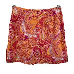 Kim Rogers Womens Size 10 Pink & Orange Paisley Tennis Skort